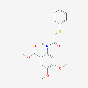 molecular formula C18H19NO5S B5757816 methyl 4,5-dimethoxy-2-{[(phenylthio)acetyl]amino}benzoate 