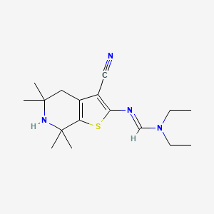 molecular formula C17H26N4S B5757845 N'-(3-cyano-5,5,7,7-tetramethyl-4,5,6,7-tetrahydrothieno[2,3-c]pyridin-2-yl)-N,N-diethylimidoformamide 