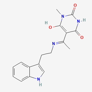 molecular formula C17H18N4O3 B5757941 5-(1-{[2-(1H-indol-3-yl)ethyl]amino}ethylidene)-1-methyl-2,4,6(1H,3H,5H)-pyrimidinetrione 