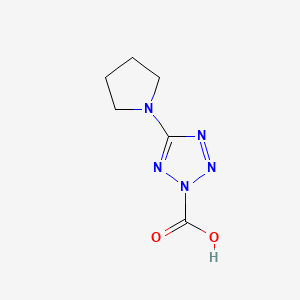 molecular formula C6H9N5O2 B575795 5-(Pyrrolidin-1-yl)-2H-tetrazole-2-carboxylic acid CAS No. 195447-84-8