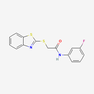molecular formula C15H11FN2OS2 B5757959 2-(1,3-benzothiazol-2-ylthio)-N-(3-fluorophenyl)acetamide 