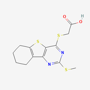 molecular formula C13H14N2O2S3 B5757962 {[2-(methylthio)-6,7,8,9-tetrahydro[1]benzothieno[3,2-d]pyrimidin-4-yl]thio}acetic acid 