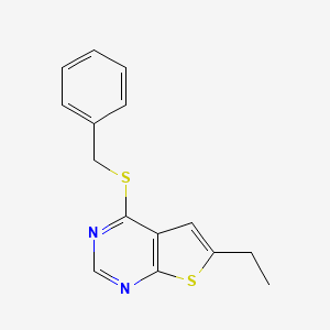 molecular formula C15H14N2S2 B5757971 4-(benzylthio)-6-ethylthieno[2,3-d]pyrimidine 