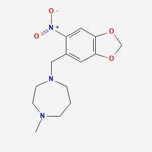 molecular formula C14H19N3O4 B5757976 1-methyl-4-[(6-nitro-1,3-benzodioxol-5-yl)methyl]-1,4-diazepane 