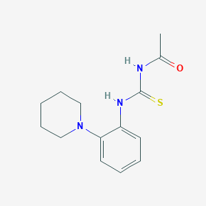 molecular formula C14H19N3OS B5757985 N-({[2-(1-piperidinyl)phenyl]amino}carbonothioyl)acetamide 