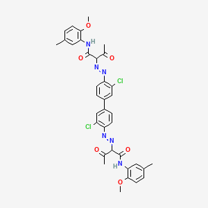 2-[[2-chloro-4-[3-chloro-4-[[1-(2-methoxy-5-methylanilino)-1,3-dioxobutan-2-yl]diazenyl]phenyl]phenyl]diazenyl]-N-(2-methoxy-5-methylphenyl)-3-oxobutanamide