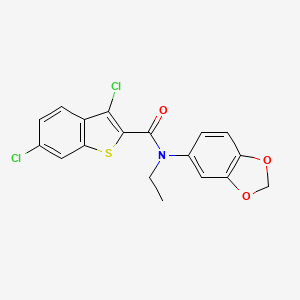 molecular formula C18H13Cl2NO3S B5758015 N-1,3-benzodioxol-5-yl-3,6-dichloro-N-ethyl-1-benzothiophene-2-carboxamide 