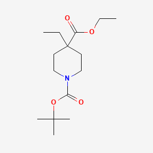 molecular formula C15H27NO4 B575804 Ethyl 1-Boc-4-ethyl-4-piperidine carboxylate CAS No. 188792-70-3