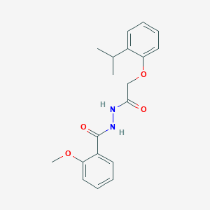 molecular formula C19H22N2O4 B5758077 N'-[(2-isopropylphenoxy)acetyl]-2-methoxybenzohydrazide 
