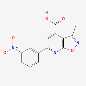 molecular formula C14H9N3O5 B5758098 3-methyl-6-(3-nitrophenyl)isoxazolo[5,4-b]pyridine-4-carboxylic acid 