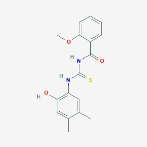 molecular formula C17H18N2O3S B5758137 N-{[(2-hydroxy-4,5-dimethylphenyl)amino]carbonothioyl}-2-methoxybenzamide 