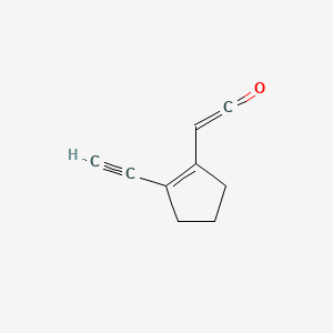 molecular formula C9H8O B575817 2-(2-Ethynyl-1-cyclopenten-1-yl)ethenone CAS No. 169522-24-1