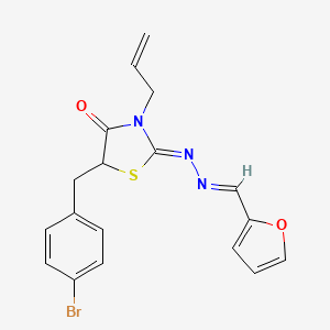 molecular formula C18H16BrN3O2S B5758183 2-furaldehyde [3-allyl-5-(4-bromobenzyl)-4-oxo-1,3-thiazolidin-2-ylidene]hydrazone 