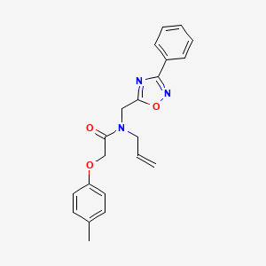 molecular formula C21H21N3O3 B5758189 N-allyl-2-(4-methylphenoxy)-N-[(3-phenyl-1,2,4-oxadiazol-5-yl)methyl]acetamide 