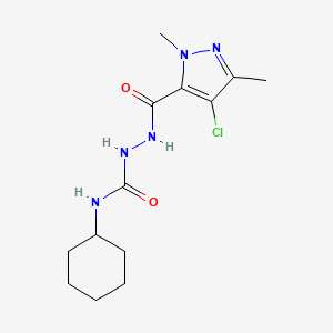 molecular formula C13H20ClN5O2 B5758231 2-[(4-chloro-1,3-dimethyl-1H-pyrazol-5-yl)carbonyl]-N-cyclohexylhydrazinecarboxamide 