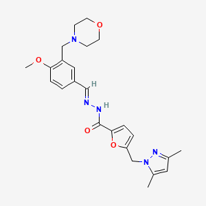molecular formula C24H29N5O4 B5758244 5-[(3,5-dimethyl-1H-pyrazol-1-yl)methyl]-N'-[4-methoxy-3-(4-morpholinylmethyl)benzylidene]-2-furohydrazide 