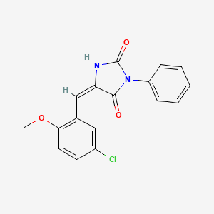 molecular formula C17H13ClN2O3 B5758252 5-(5-chloro-2-methoxybenzylidene)-3-phenyl-2,4-imidazolidinedione 