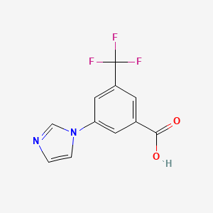 molecular formula C11H7F3N2O2 B575826 3-(1H-Imidazol-1-YL)-5-(trifluoromethyl)benzoic acid CAS No. 164341-38-2