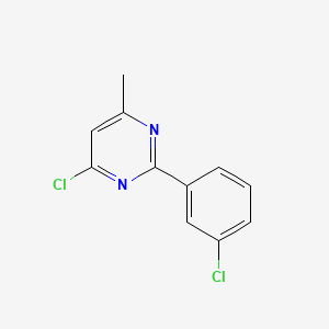 molecular formula C11H8Cl2N2 B575828 4-Chloro-2-(3-chlorophenyl)-6-methylpyrimidine CAS No. 180606-74-0