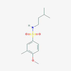 molecular formula C13H21NO3S B5758313 4-methoxy-3-methyl-N-(3-methylbutyl)benzenesulfonamide 