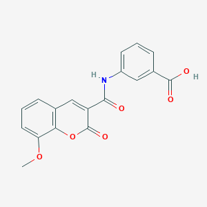 molecular formula C18H13NO6 B5758330 3-{[(8-methoxy-2-oxo-2H-chromen-3-yl)carbonyl]amino}benzoic acid 