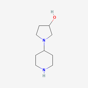 molecular formula C9H18N2O B575834 1-(Piperidin-4-YL)pyrrolidin-3-OL CAS No. 184969-05-9