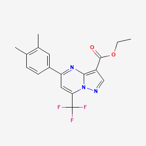 molecular formula C18H16F3N3O2 B5758354 ethyl 5-(3,4-dimethylphenyl)-7-(trifluoromethyl)pyrazolo[1,5-a]pyrimidine-3-carboxylate 