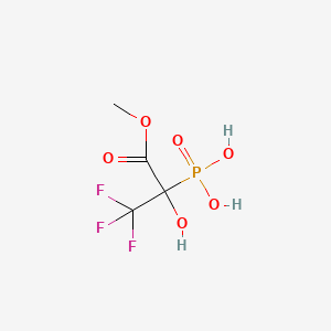 molecular formula C4H6F3O6P B575836 3,3,3-Trifluoro-2-hydroxy-2-phosphonopropionic acid methyl ester CAS No. 187653-39-0