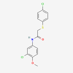 molecular formula C15H13Cl2NO2S B5758381 N-(3-chloro-4-methoxyphenyl)-2-[(4-chlorophenyl)thio]acetamide 