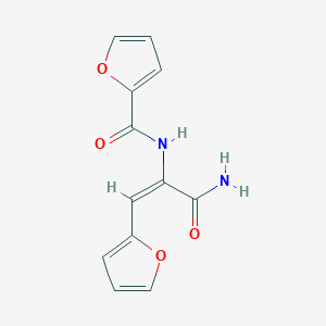 molecular formula C12H10N2O4 B5758414 N-[1-(aminocarbonyl)-2-(2-furyl)vinyl]-2-furamide 