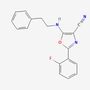 2-(2-fluorophenyl)-5-[(2-phenylethyl)amino]-1,3-oxazole-4-carbonitrile