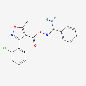 molecular formula C18H14ClN3O3 B5758441 N'-({[3-(2-氯苯基)-5-甲基-4-异恶唑基]羰基}氧基)苯甲酰亚胺 