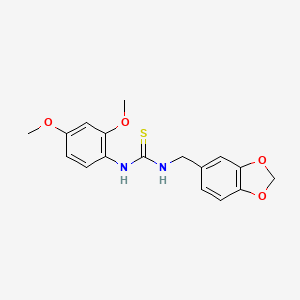 molecular formula C17H18N2O4S B5758454 N-(1,3-benzodioxol-5-ylmethyl)-N'-(2,4-dimethoxyphenyl)thiourea 