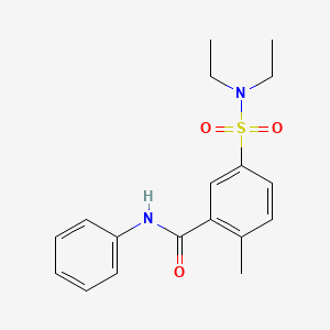 molecular formula C18H22N2O3S B5758479 5-[(diethylamino)sulfonyl]-2-methyl-N-phenylbenzamide 
