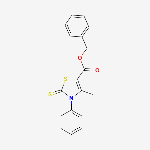 molecular formula C18H15NO2S2 B5758546 benzyl 4-methyl-3-phenyl-2-thioxo-2,3-dihydro-1,3-thiazole-5-carboxylate 