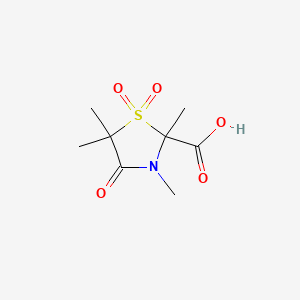 B575855 2,3,5,5-Tetramethyl-1,1,4-trioxo-1lambda~6~,3-thiazolidine-2-carboxylic acid CAS No. 192075-19-7