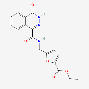 molecular formula C17H15N3O5 B5758639 ethyl 5-({[(4-oxo-3,4-dihydro-1-phthalazinyl)carbonyl]amino}methyl)-2-furoate 