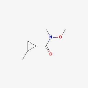 molecular formula C7H13NO2 B575864 Cyclopropanecarboxamide, N-methoxy-N,2-dimethyl-(9CI) CAS No. 192644-20-5