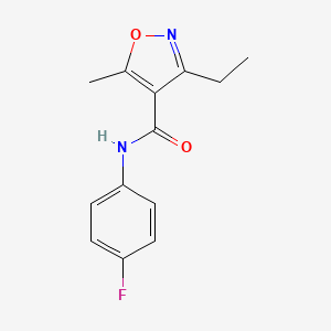 molecular formula C13H13FN2O2 B5758649 3-ethyl-N-(4-fluorophenyl)-5-methyl-4-isoxazolecarboxamide 
