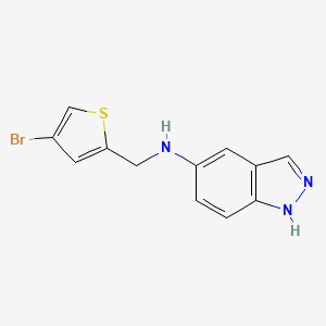 molecular formula C12H10BrN3S B5758671 N-[(4-bromo-2-thienyl)methyl]-1H-indazol-5-amine 