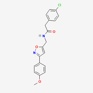 molecular formula C19H17ClN2O3 B5758681 2-(4-chlorophenyl)-N-{[3-(4-methoxyphenyl)isoxazol-5-yl]methyl}acetamide 