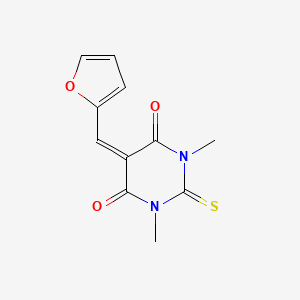 molecular formula C11H10N2O3S B5758694 5-(2-furylmethylene)-1,3-dimethyl-2-thioxodihydro-4,6(1H,5H)-pyrimidinedione 