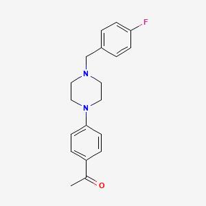 molecular formula C19H21FN2O B5758705 1-{4-[4-(4-fluorobenzyl)-1-piperazinyl]phenyl}ethanone 