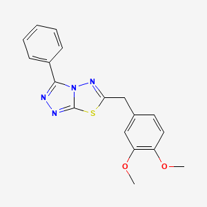 molecular formula C18H16N4O2S B5758727 6-(3,4-二甲氧基苄基)-3-苯基[1,2,4]三唑并[3,4-b][1,3,4]噻二唑 
