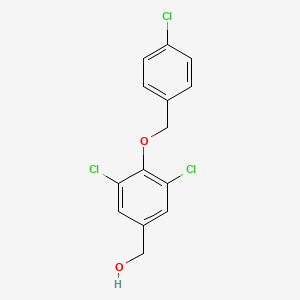 molecular formula C14H11Cl3O2 B5758757 {3,5-dichloro-4-[(4-chlorobenzyl)oxy]phenyl}methanol 