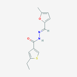 molecular formula C13H14N2O2S B5758770 5-ethyl-N'-[(5-methyl-2-furyl)methylene]-3-thiophenecarbohydrazide 