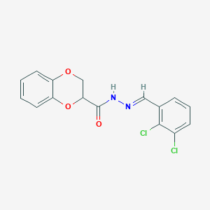 molecular formula C16H12Cl2N2O3 B5758779 N'-(2,3-dichlorobenzylidene)-2,3-dihydro-1,4-benzodioxine-2-carbohydrazide 