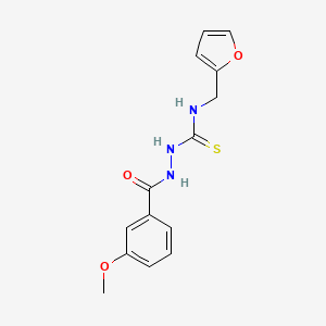 molecular formula C14H15N3O3S B5758816 N-(2-furylmethyl)-2-(3-methoxybenzoyl)hydrazinecarbothioamide 