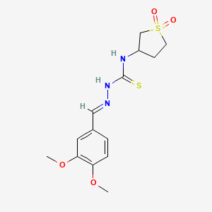 molecular formula C14H19N3O4S2 B5758865 3,4-dimethoxybenzaldehyde N-(1,1-dioxidotetrahydro-3-thienyl)thiosemicarbazone 