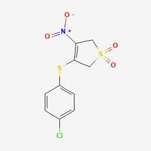 molecular formula C10H8ClNO4S2 B5758882 3-[(4-chlorophenyl)thio]-4-nitro-2,5-dihydrothiophene 1,1-dioxide 